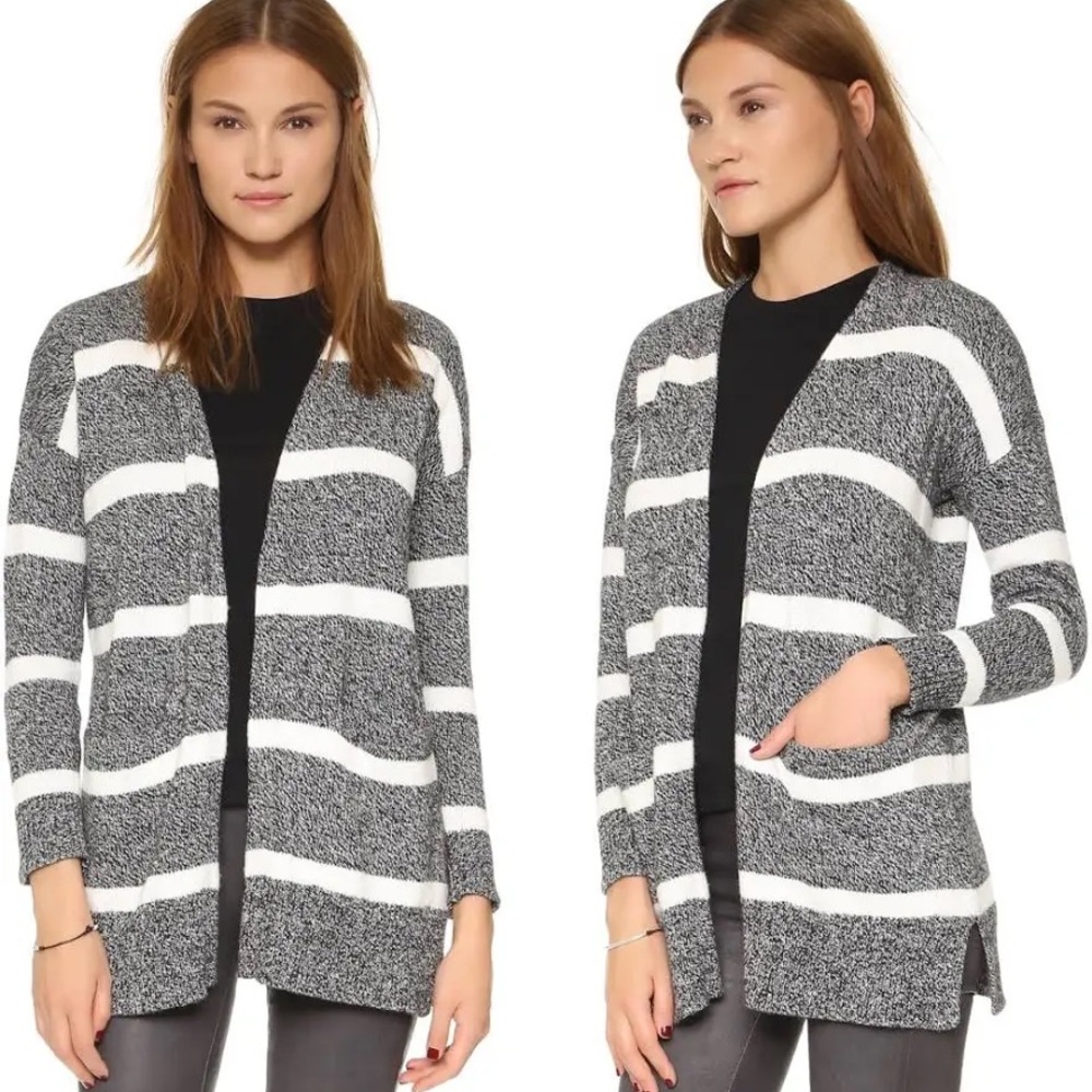 Madewell Charcoal and Cream Striped Cardigan Sz XS - Picture 8 of 8